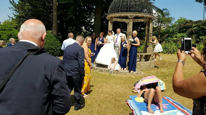 Couple's Wedding Photos 'Ruined' By Sunbather Who Refused To Move