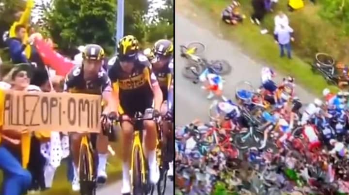 Police Searching For Tour De France Spectator Whose Placard Caused Huge Crash