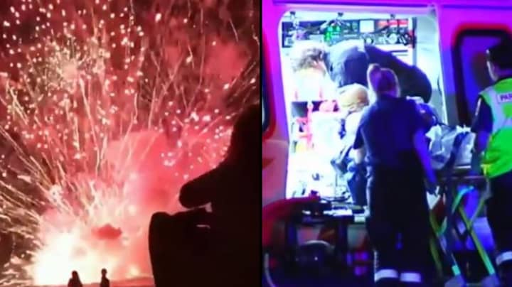 Barge Catches Fire During New Year's Eve Celebrations 