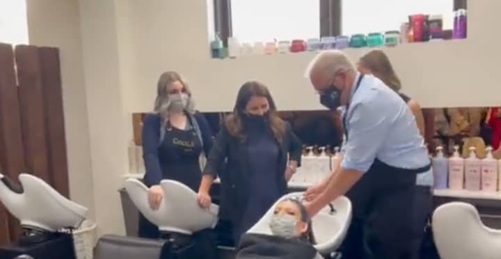 ​Scott Morrison Wraps Up Week By Washing Somebody’s Hair At The Salon 