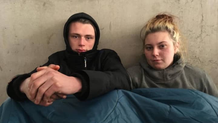 Young Homeless Couple Reveal How They’re Surviving During Storm Emma