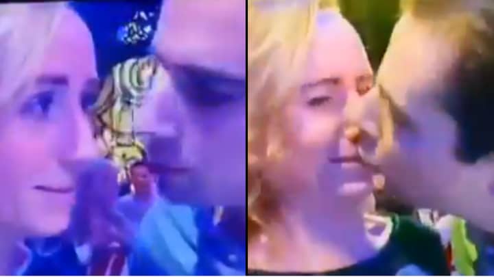 Man's New Year's Kiss Gets Rejected On Live TV