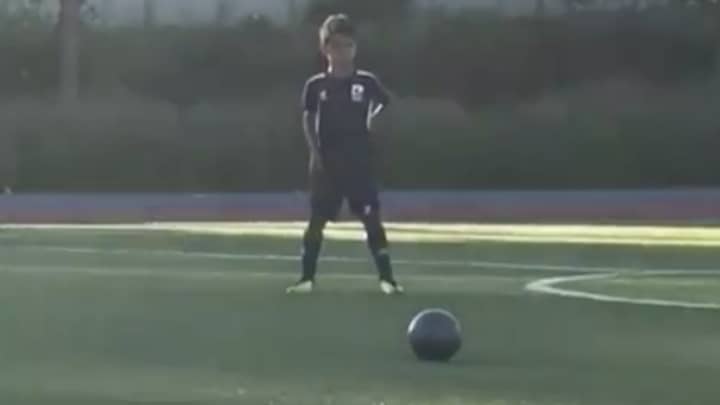 Cristiano Ronaldo's Son Filmed Scoring Stunning Free-Kick