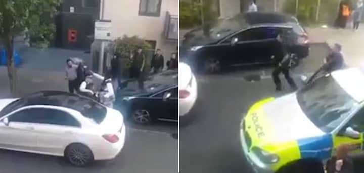 A Group Of Men Outnumber Police In Altercation After Their Car Is Pulled Over