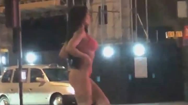 Video Captures Model's Lingerie Photoshoot In London's Deserted Piccadilly Circus